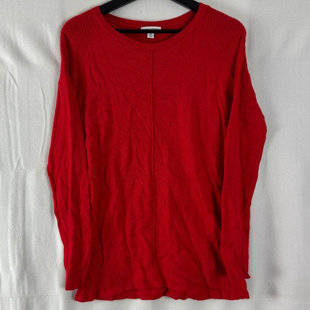 Liz Lange Maternity Size XS Ribbed Long Sleeve Sweatshirt Red Top